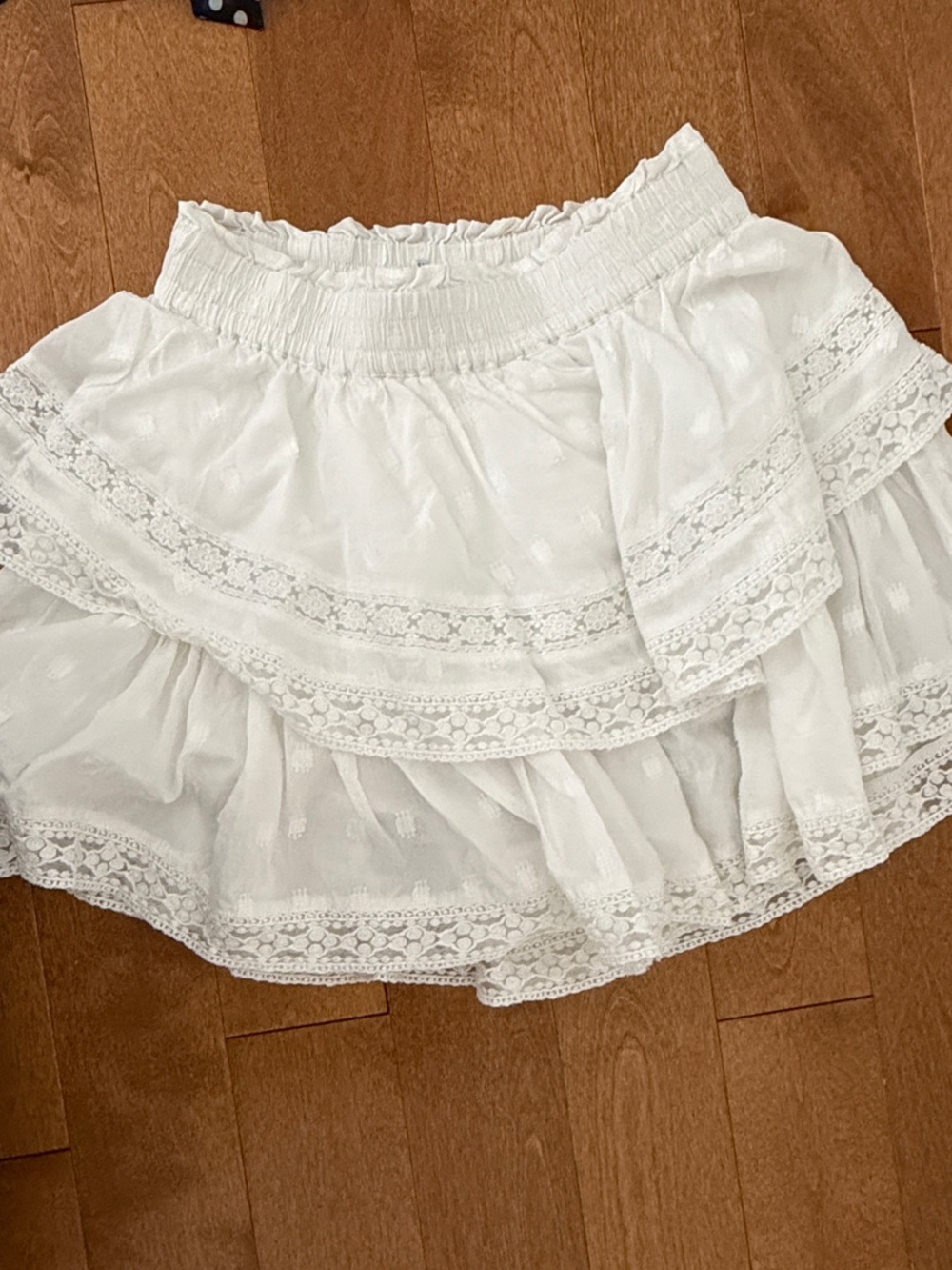 Boho White Lace Mini Skirt